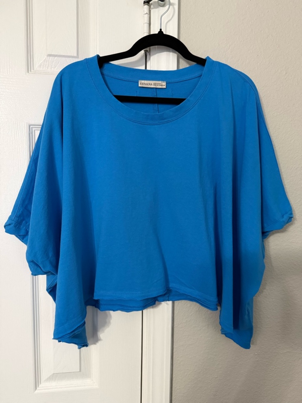 Zenana Outfitters Bright Blue Oversized Crop Top